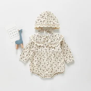 MILANCEL 2021. gada Pavasarī Baby Toddler Apģērbu Meitenēm Bodysuits Liela Apkakle Baby Girl Ziedu Uzvalks Zīdaiņu Viens Gabals