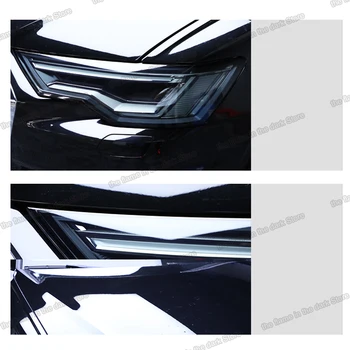 Lsrtw2017 TPU Caurspīdīgs Melns Auto Lukturu Plēves Aizsardzības Uzlīme Audi A6 S6 C7 C8 2016 2017 2018 2019 2020