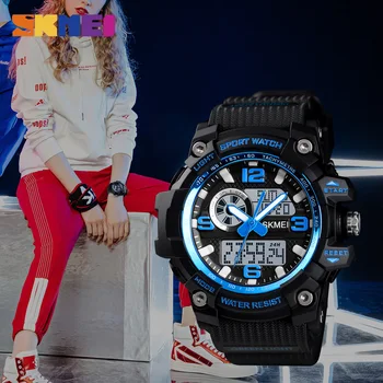 2019 Sporta Skatīties Vīriešu un Sieviešu Pulkstenis Modes Duālais Displejs Digitālais rokas Pulkstenis Āra 3 laiks Dāmas Ūdensnecaurlaidīgs Pulksteņi Reloj SKMEI