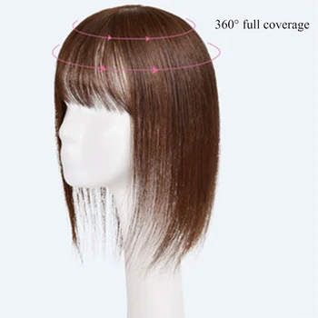 AILIADE Cilvēku mati 5*8 Toupee Matu Pagarināšana Klipu Cilindrs matus ar bangs taisni top matu hairpiece Sievietēm