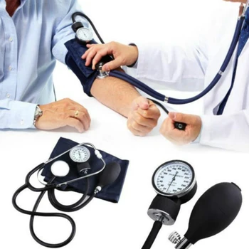 Profesionālās Asins Spiediena Monitoru Rokasgrāmata Diastoliskais Sphygmomanometer Ārsts Stethoscope Komplekts Metru Aproces Precīzijas Ierīces Pasākums
