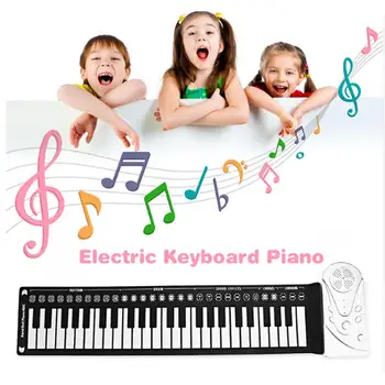 Portatīvo 49 Atslēgas Ciparu Tastatūru, Klavieres Portatīvo Elastīgu Silikona Elektronisko Roll Up Piano Bērniem, Rotaļlietas, Iebūvēts Skaļrunis