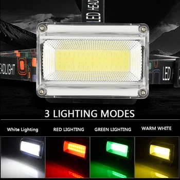 10000LM Super spilgti COB LED Lukturu DC Uzlādējams Lukturis 3Modes Ūdensizturīgs Vadītājs Lāpu gaismas 18650 Akumulatoru, Medībām