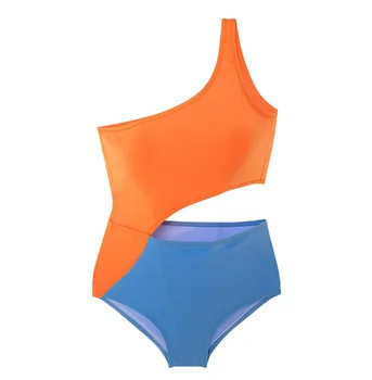 Sexy Ir 2021. Neona Oranža, Zila Vidukļa Izgriezt Vienu Plecu Peldēt Valkāt Ķermeņa Peldkostīms Sievietēm, Peldkostīms Viens Gabals Peldkostīmi Monokini