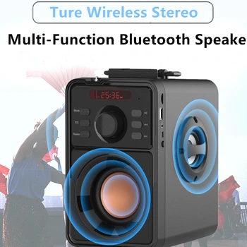 Lieljaudas Portatīvo Bluetooth Skaļruni, Super Bass Kolonnas Subwoofer Mūzikas Centra Atbalstu AUX TF FM Radio, Bluetooth Kolonnas Boom box