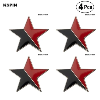 Red-Black Star Atloks Pin Piespraudes Atloks Pin Karoga nozīmīti Broša Adatas, Nozīmītes 4gab
