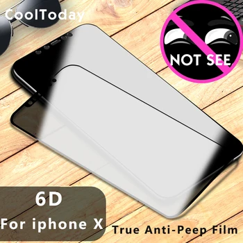 IIRROONN Anti Peeping Rūdīts Stikls iphone x Screen Protector For iphone X 10 aizsargplēvi 6D Privātuma Aizsardzība
