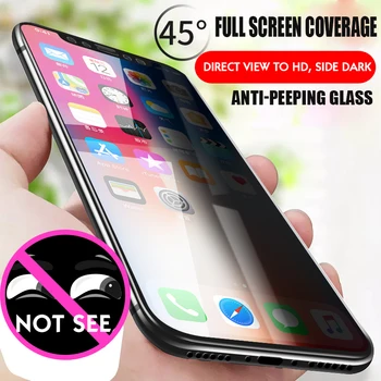 IIRROONN Anti Peeping Rūdīts Stikls iphone x Screen Protector For iphone X 10 aizsargplēvi 6D Privātuma Aizsardzība