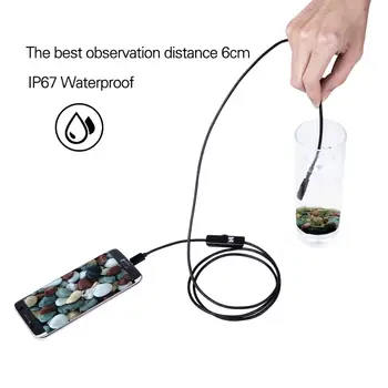 JeaTone 2M 7MM Lēcas Ūdensizturīgu Endoskopu Čūska Mīksto Kabeļu HD Micro USB, Mini Borescope ražošanas Pārbaudes Kameras Endoskopu