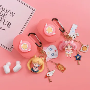 Karikatūra Sailor Moon Silikona Austiņas Gadījumā Xiaomi AirDots Triecienizturīgs Vāks Redmi AirDots Bluetooth Austiņas Keychain