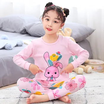 Zēni Meitenes Pidžamas Komplekts Bērniem Gudrs Kaķis Kokvilnas Pidžamas Bērniem ar garām Piedurknēm Pidžamas Bērniem Pijama Bērnu Sleepwear Apģērbu 2-13Y
