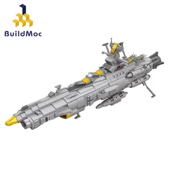 BuildMoc Tehnika Kuģa KM Star Movie Kosmosa Staciju Battleship Tehnisko Ieroci, Celtniecības Bloki, Ķieģeļi Tehnikas Rotaļlietas Bērniem