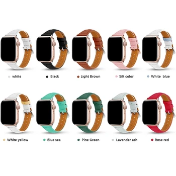 Īstas Ādas Cilpa Aproce Watchband Apple Skatīties 44mm 42mm Mīksto Silm Band 38mm 40mm Siksnu iwatch Sērija 1 2 3 4 5 6