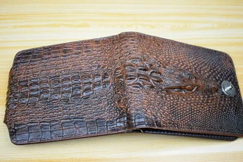 Vīriešu ādas maku patiesu īss maku billetera hombre vīriešu maki vintage stila cartera hombre krokodils Alligato portemonne