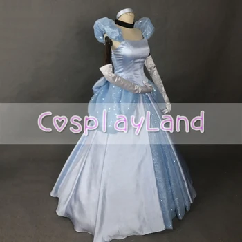 Princese Kleita Cosplay Kostīms, Zils, Kleita Halovīni Kostīmi Dzimšanas Dienas Svinības Bumbu Kleita Sievietēm Fancy Modes Kleita