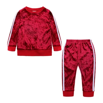 Bezmaksas Kuģis Bērnu Apģērbs Atbilstu Rudens Ziemas Eiropas Versija Atpūtas Sporta Stils Meitenes, Zēni Samta Uzvalks FashionSet 4Color