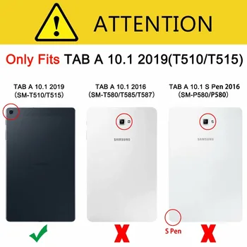 Gadījumā, ja Vāciņš Samsung Galaxy Tab 10.1 2019 SM-T510 T515 PU Slim Smart Stāvēt Gadījumā Tab 10.1 2019 T510 Tablete Būtiska Lieta