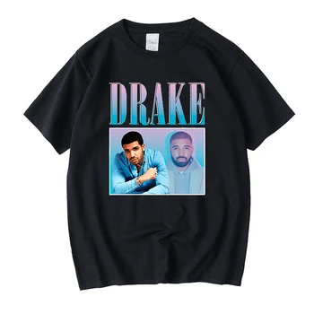 Drake 90s Vintage Unisex Black T, Vīriešu T Krekls Gadījuma Retro Grafikas T Krekli, Kokvilnas T-kreklu, Vīrietis, Sieviete, t-veida Topi