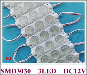 LED modulis ar objektīvs apgaismojums kaste stara leņķis vertikāli 15 horizontāli 45 DC12V 75mm*20mm alumīnija PCB SMD 3030 3 LED 3W