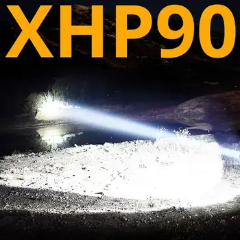 Super Jaudīgu XHP90 LED Lukturīti XHP70 Tālummaiņas Taktiskās Lāpu Ūdensizturīgs Ultra Spožu Laternu XHP50 Lampas 18650 USB Lādējamu