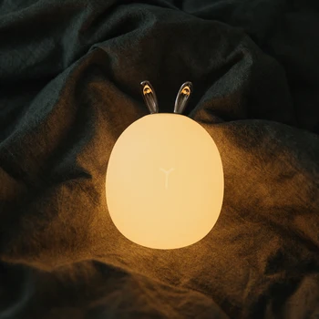 LED Nakts Gaisma Bērnu Guļamistabas Gultas Lampa, Spuldzes, Apgaismojums Droša Silikona Gudrs Briežu Trušu USB Gultas Lampa bezmaksas piegāde