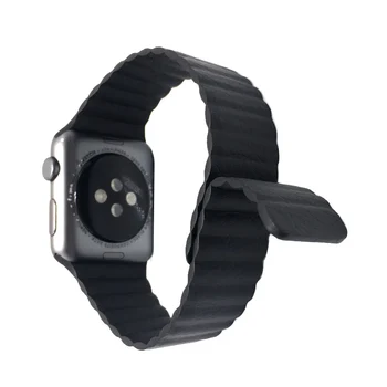 Apple Noskatīties 4 5 40mm 44mm Skatīties Grupa Double Magnētiskās Cilpas Aizdare, Ādas aukliņa Apple Sērija 1 2 3 Watchband 38/42mm
