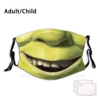 Ogres Sejas Maska Pieaugušajiem, Bērniem, Anti Putekļu Filtrs Diy Maska Šreks Shrek Facemask Funny Raksturs Sejas, Kas Aptver Humora Pixar Movie