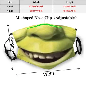 Ogres Sejas Maska Pieaugušajiem, Bērniem, Anti Putekļu Filtrs Diy Maska Šreks Shrek Facemask Funny Raksturs Sejas, Kas Aptver Humora Pixar Movie