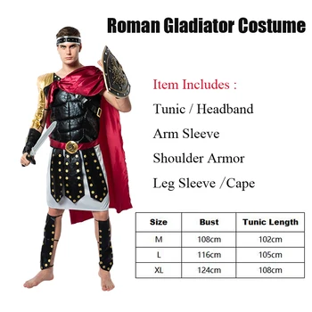 Snailify Vīriešiem Romiešu Gladiatoru Tērpos Pieaugušo Spartas Cosplay Viduslaiku Karotāju Bruņas, Kostīms, Karnevāls Purima Halloween Puse