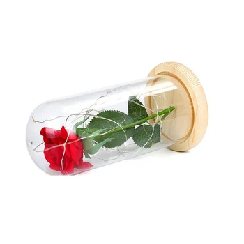 LED Romantisks Rožu Ziedu String Pasaku Gaismas Stikla Pudele Gaismas LED String Nakts Tabulu, ņemot vērā Mamma Lady Meitene Dzimšanas dienas Dāvana