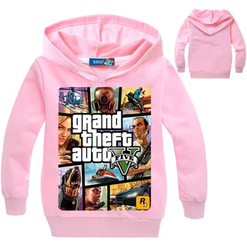 DLF 2-16Y Jaunu Modes Top Grand Theft Auto, T Kreklu Gta 5 Spēles Hoodies Bērniem pelēkā vārna Bērniem Zēnu sporta Krekli Unisex Džemperis Mēteļi