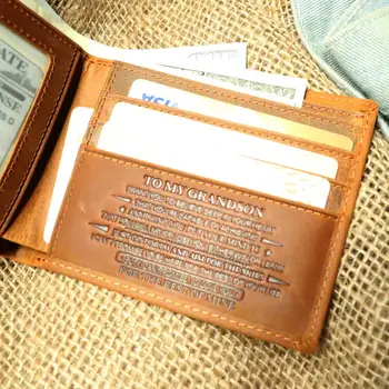 Lai mans mazdēls Slim Mens Ādas RFID Pretbloķēšanas Minimālisma Kartes Priekšpusē Kabatas Bifold Pasūtījuma, Dāvanu Kastē