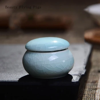 4gab/daudz keramikas mini tējas kannas aizvākotās kārbas tīkams pulveris keramikas tablešu kannas, pērļu pulveris portatīvo ceļojumu uzglabāšanas tvertnes