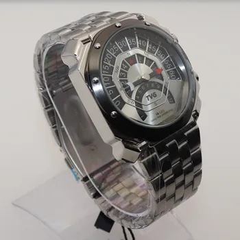 Vīriešu pulksteņi top zīmola luksusa kvarca pulksteņi, Kompass, ūdensizturīgs, Oriģināls dizains, patentēta nerūsējoša tērauda vīriešu pulkstenis KM1212