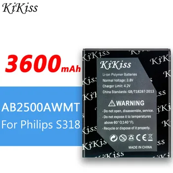3600mAh AB2500AWMT Jaunu Jaudīgu Akumulatoru Philips S318 CTS318 Tālruņa Akumulatora Aizstāt + Izsekošanas Numuru