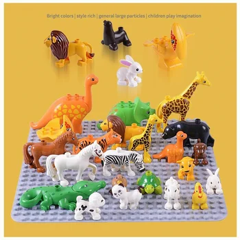 Liela Izmēra Dzīvnieku Sērijas Modelis Skaitļi Celtniecības Bloki Dzīvniekiem Izglītības Rotaļlietas Bērniem, Bērnu Saderīgu Duploed Bērniem Dāvanas