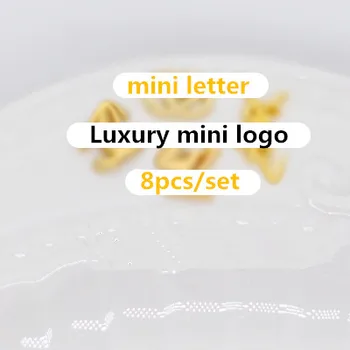 8pcs/daudz 5mm-8mm mini Luksusa logo, zīmols mini vēstuli par lelli, kurpes, soma, josta BJD blyth Lelle piederumi miniatūrā barbie