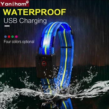 LED kaklasiksna USB Lādējamu kaklasiksna Elektronisko Ūdensizturīgs Nakts Drošību Apkakles Perro led Kvēlojošs Gaismas Apmales Mājdzīvniekiem