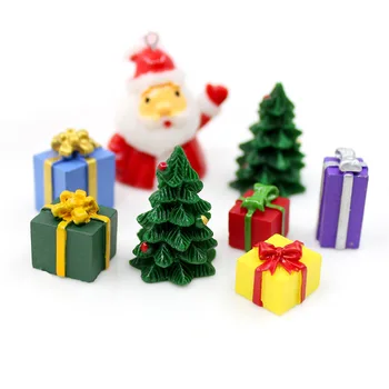 20Pcs 3D Miniatūras Ziemsvētki Koks Pasaku Dārza Piederumi DIY Terārija Figūriņas Dekoratīvi Ziemassvētku Rotājumi Piegādes 18*27mm