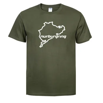 Nirburgringas Sacīkšu Vasaras modes T-krekls vīriešu īsām piedurknēm kokvilnas T-krekls smieklīgi hip-hop apģērbs, T-krekls