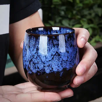 Jianzhan Master Cup Lielu Krāsnī Ceptas Temmoku Glazūru Kausa Vintage Keramikas Kung Fu Tējas Uzstādīt Vienu Tējas Tasi