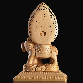 22 CM Budas Statuja Cipreses Koka Griešanai Apdare, masīvkoka Amatniecības Skulptūru Mājas Manjusri Gudrie, Bodhisatva Mājas Dekoru