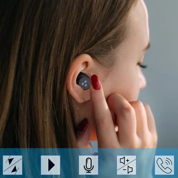Ir 2021. Touch ZILBE S103 TWS Bluetooth V5.0 EarBuds 4 stundas Touch Austiņas S103 50mAh bezvadu sporta Austiņas Skaļuma kontrole
