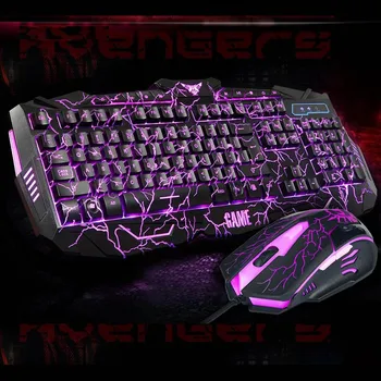 UThink Izkausēta Versija V100 Backlit izgaismotas Multivides Ergonomisks Gaming Keyboard + Optical Gaming Mouse Set + Peles Paliktņa Jaunas