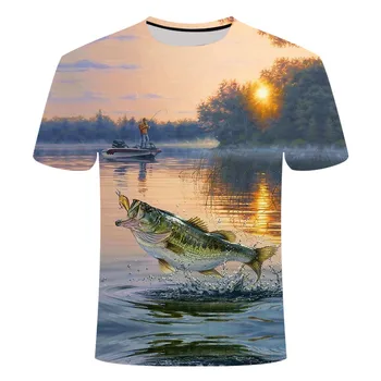 Smieklīgi Dzimšanas dienas Dāvanas Klāt Tēvam Fishinger T-Krekls 3D JŪRAS tunča Iespiests T Krekls Vīriešiem Zvejnieks Joks t-krekls homm