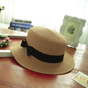 Modes Saule cepuri Cute bērnu saules cepures loku roku darbs sievietēm salmu cepurīte pludmalē big malām cepure ikdienas glris vasaras klp chapeau femme