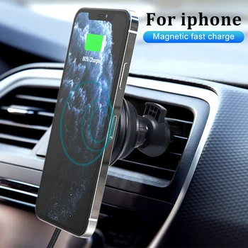 15W Automašīnas Bezvadu Magnētisko Lādētājs iPhone 12 Pro Max 12Mini 12 Ātra Uzlāde USB C Magnētisko Quick Lādētājs Mobilo Telefonu Stāvēt