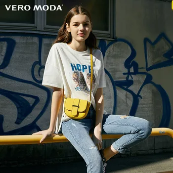 Vero Moda Sieviešu Kokvilnas Loose Fit Photo Print Caurspīdīgu Mežģīņu T-krekls | 320101516