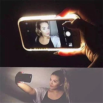 Selfie Gaismas Tālruņa lietā par iphone 6s 6 7 8 plus iphone XS Max XR XS ar Gaismas Flash Luksusa iPhone 6S 6 7 8 X10 Vāciņu