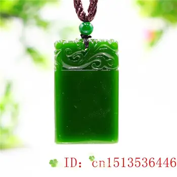 Green Jade Dragon Kulons, Kaklarota, Sievietēm, Vīriešiem, Jadeite Cirsts Modes Ķīnas Rotaslietas Dabas Dāvanas Amuletu Šarmu